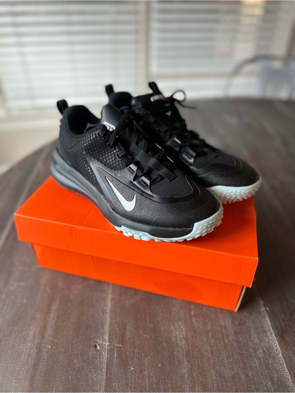 Nike Air Zoom Cross Turf Baseball Shoes Mens 6 Black White Off Noir II4179-001